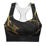 Longline sports bra Black Marmor