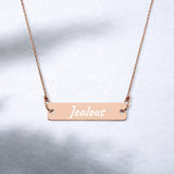 Engraved Bar Chain Necklace Jealous