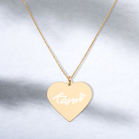 Engraved Heart Necklace Karma