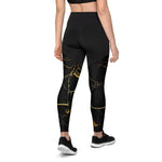 Sports Leggings Black Marmor