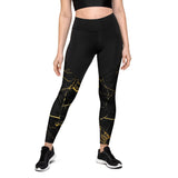 Sports Leggings Black Marmor