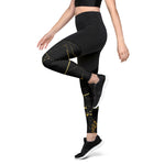 Sports Leggings Black Marmor