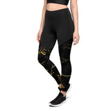 Sports Leggings Black Marmor