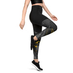 Sports Leggings Gold Marmor