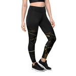 Sports Leggings Black Marmor